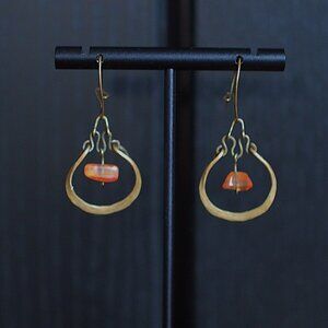 Handcrafted Carnelian Dangle Drop Earrings